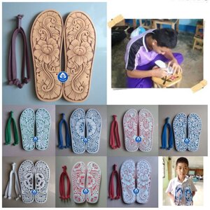 Сандалії-тапочки, шльопанці, гумові стрінги, різьблена пара ручної роботи, взуття з квітковим дизайном для чоловіків та