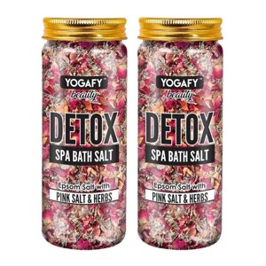 Детокс-сіль для ванни та спа (2 х 250 г), Detox Spa Bath Salt Set, YOGAFY Під замовлення з Індії 45 днів. Безкоштовна