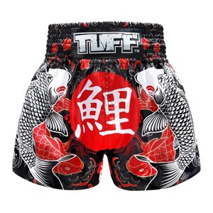 Боксерські шорти TUFF для тайського боксу «Чорна японська риба коі» Під замовлення з Таїланду за 30 днів, доставка