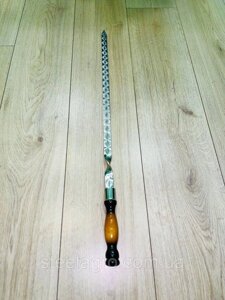 Шампур для люля-кебаб із двохколірною деревьяною ручкою 750Х20Х3 мм Код/Артикул 102 750\20\3\т