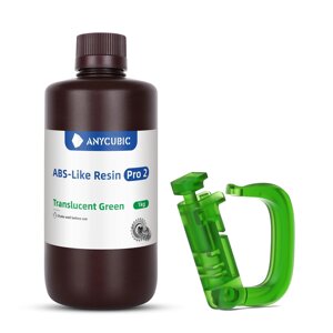 Фотополімерна смола для 3D принтера зелена Anycubic ABS-Like Resin Pro 2, Translucent Green Код/Артикул 57 SABP2TG-102A