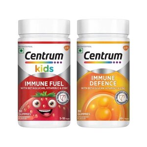 Набір жувальних цукерок для імунного захисту дітей та дорослих (30 шт + 30 шт), Kids Immune Fuel Gummies & Immune D… Під