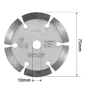 3-Дюймове різальне лезо доломіту 75*1,2*10 мм, лезо шліфувального кола, кутова шліфувальна машина, пиляльне Під