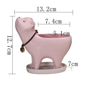 Керамічний горщик для сукулентів у формі кішки рожевий Код/Артикул 5 0733-2