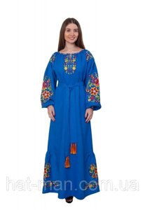Сукня Українські барви (колір електрик) КодАртикул 2