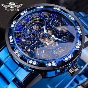 WINNER Прозорі модні світлодіодні механізми Royal Design Men Розкішний чоловічий механічний наручний годинник у формі