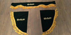 Штори в салон кабіни Daf колір зелений. Код/Артикул