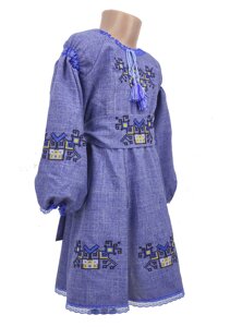Пишна сукня з поясом для дівчинки в кольорі джинсу Дерево життя Код/Артикул 64 11153