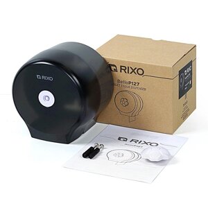Диспенсер для туалетного паперу Rixo Bello P127TB настінний тримач чорний напівпрозорий пластик Італія Код/Артикул 6