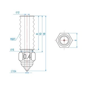 Сопло Elegoo для 3D-принтерів Neptune 4/ 4 Pro, Загартована сталь, CHT Clone, 0.4 Код/Артикул 57 UA3D343-0.4