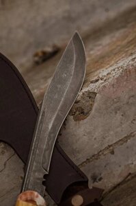 Ексклюзивний ніж-мачете ручної роботи з дамаської сталі «Кукрі #2» HRC 60 Код/Артикул 27 HYT97807