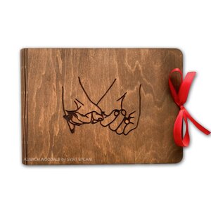 Фотоальбом з дерева на подарунок для закоханих | Альбом А5 з дерев'яною обкладинкою Код/Артикул 182