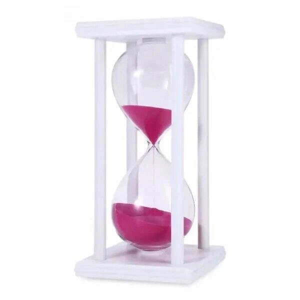 Пісочний годинник на 30 хв у білому корпусі з пурпурним піском Код/Артикул 5 0340-2 від компанії greencard - фото 1