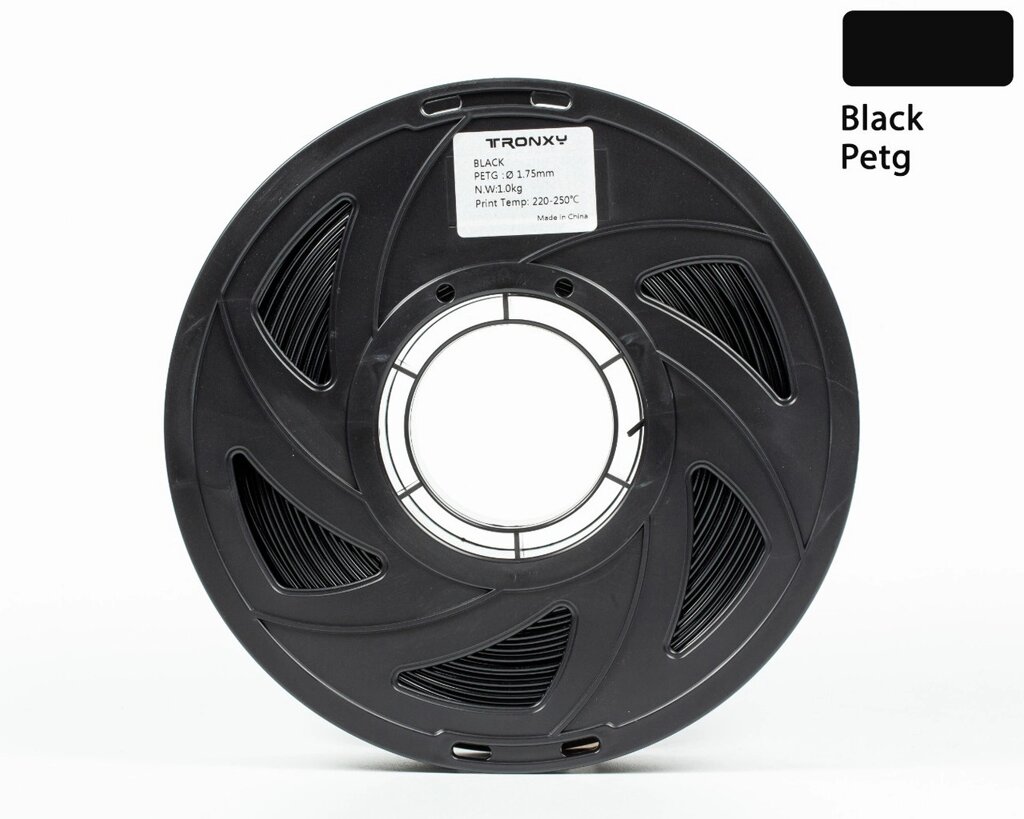 Пластик/філамент для 3D-друку UA3D PETG Black, 1.75mm, 1kg, 330m, 220-250 Код/Артикул 57 UA3D425-Black від компанії greencard - фото 1