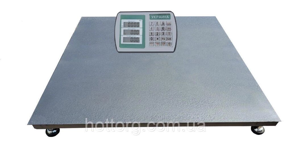 Платформні ваги «Економ» на 1000 кг ( 1000х1000мм) з калькулятором Код/Артикул 37 від компанії greencard - фото 1