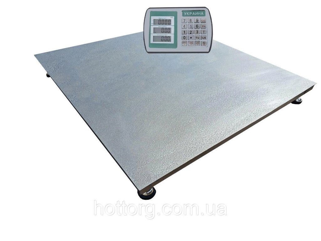 Платформні ваги «Економ» на 1000 кг (1250х1250 мм) з калькулятором Код/Артикул 37 від компанії greencard - фото 1