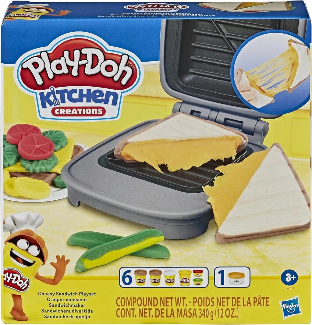 Play-Doh Kitchen Creations Cheesy Sandwich, сирний сендвіч Код/Артикул 75 942 від компанії greencard - фото 1