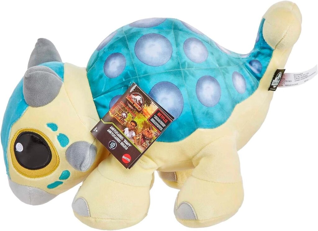 Плюшева мяка іграшка динозавр Mattel Jurassic World, анкілозавр Бампі, звук Код/Артикул 75 1160 від компанії greencard - фото 1