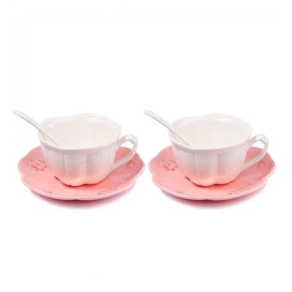 Подарунковий набір чашка із блюдцем рожевий Код/Артикул 5 0582-1 від компанії greencard - фото 1