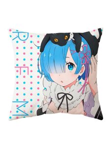 Подушка аніме Re: Zero. Життя з нуля в альтернативному світі / Рем: 40*40 см Код/Артикул 65 podushka0002