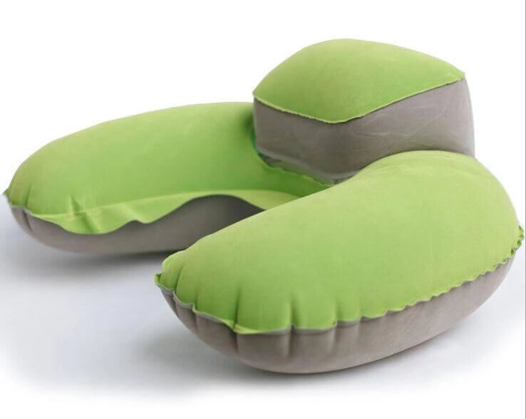 Подушка для подорожей Inflex надувна з підголовником Зелений (954-02gre) Код/Артикул 16 від компанії greencard - фото 1