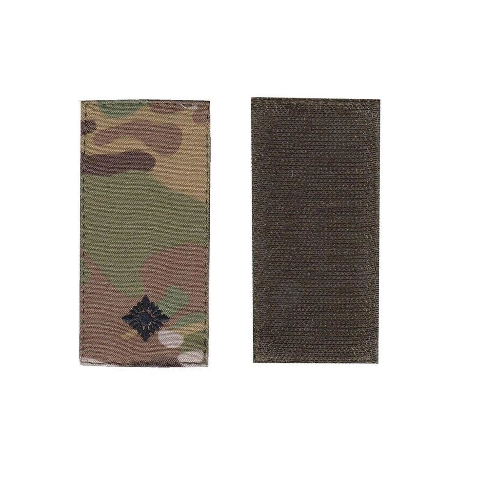 Погон молодший лейтенант військовий / армійський шеврон ЗСУ, чорний колір на мультикамі. 10 см * 5 см Код/Артикул 81 від компанії greencard - фото 1