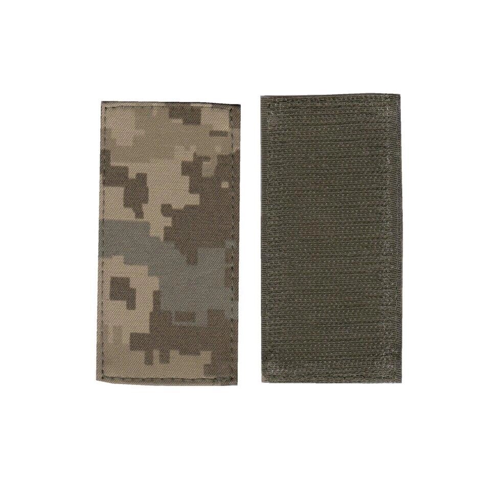 Погон рядового солдата військовий / армійський шеврон ЗСУ, чорний колір на пікселі. 10 см * 5 см Код/Артикул 81 101327 від компанії greencard - фото 1