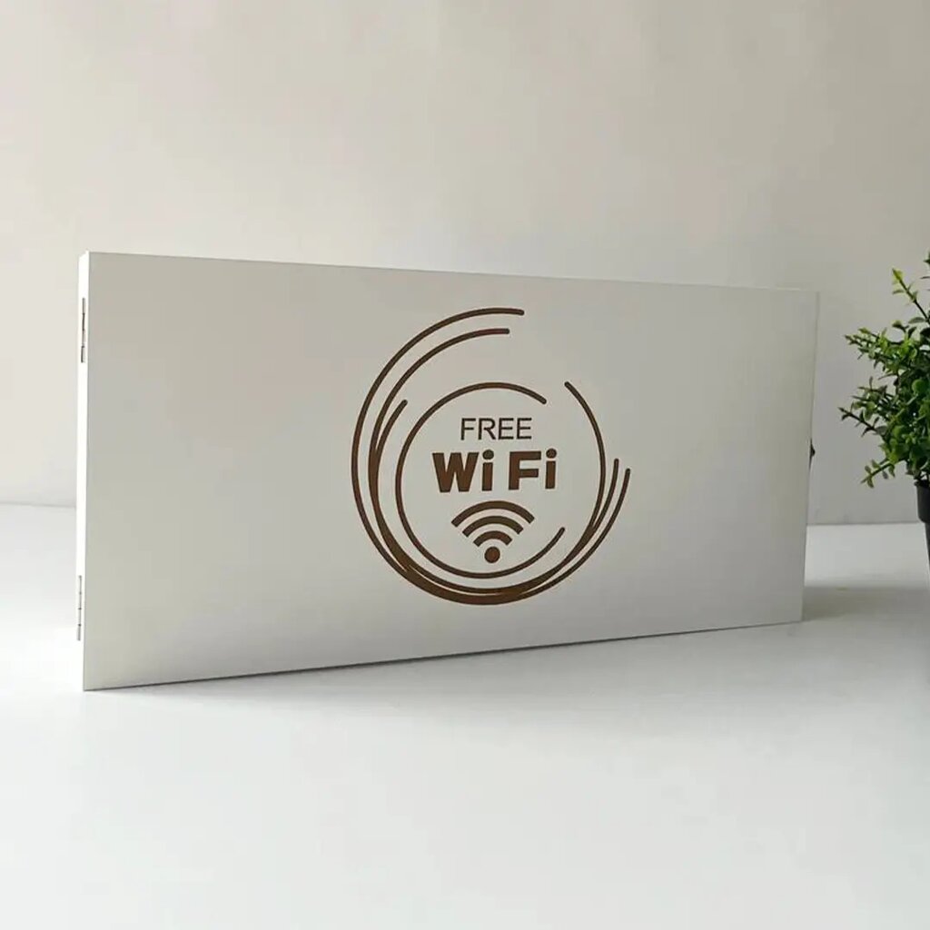 Поличка для роутера WI-FI з гравіюванням від компанії greencard - фото 1