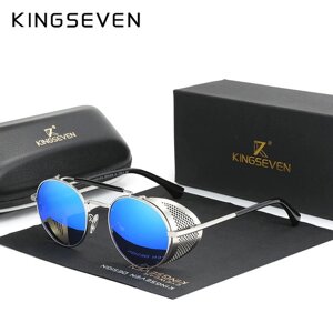 Поляризаційні сонцезахисні окуляри для чоловіків і жінок KINGSEVEN N7550 Silver Blue Код/Артикул 184