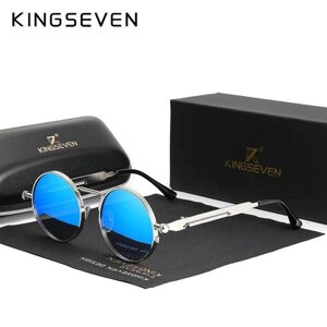 Поляризаційні сонцезахисні окуляри для чоловіків і жінок KINGSEVEN N7579 Silver Blue Код/Артикул 184