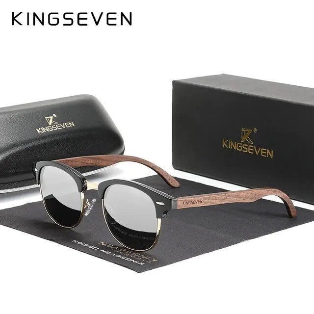 Поляризаційні сонцезахисні окуляри для чоловіків і жінок KINGSEVEN N5516 Silver Код/Артикул 184 від компанії greencard - фото 1