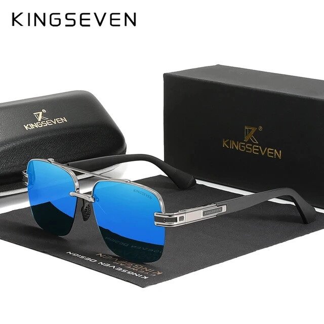 Поляризаційні сонцезахисні окуляри для чоловіків і жінок KINGSEVEN N7666 Gun Blue Код/Артикул 184 від компанії greencard - фото 1