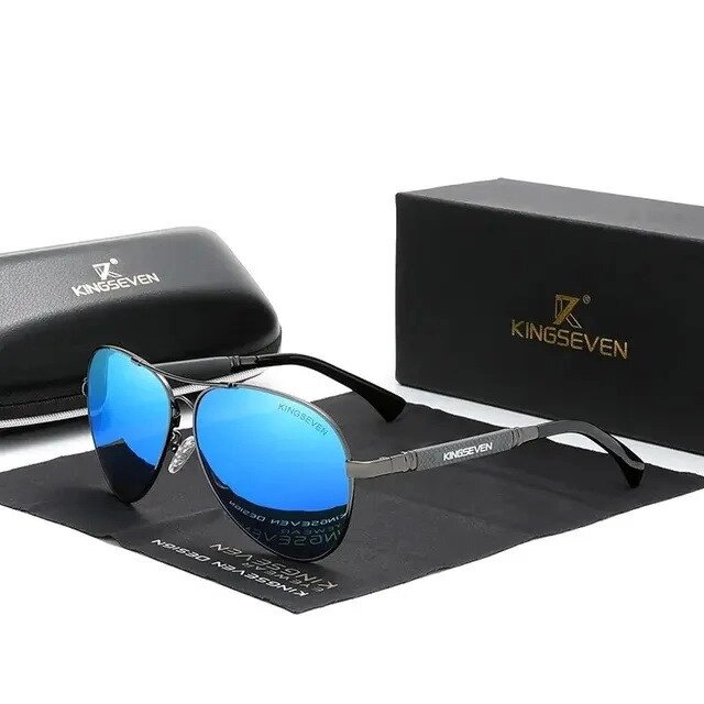 Поляризаційні сонцезахисні окуляри для чоловіків і жінок KINGSEVEN N7730 Gun Blue Код/Артикул 184 від компанії greencard - фото 1