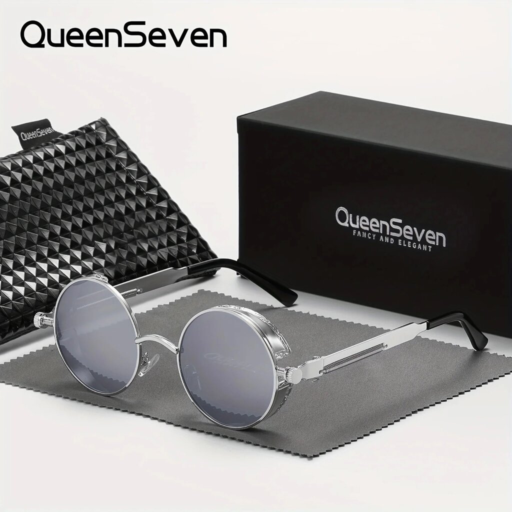 Поляризаційні сонцезахисні окуляри для жінок та чоловіків QUEENSEVEN p1008 Silver Код/Артикул 184 від компанії greencard - фото 1