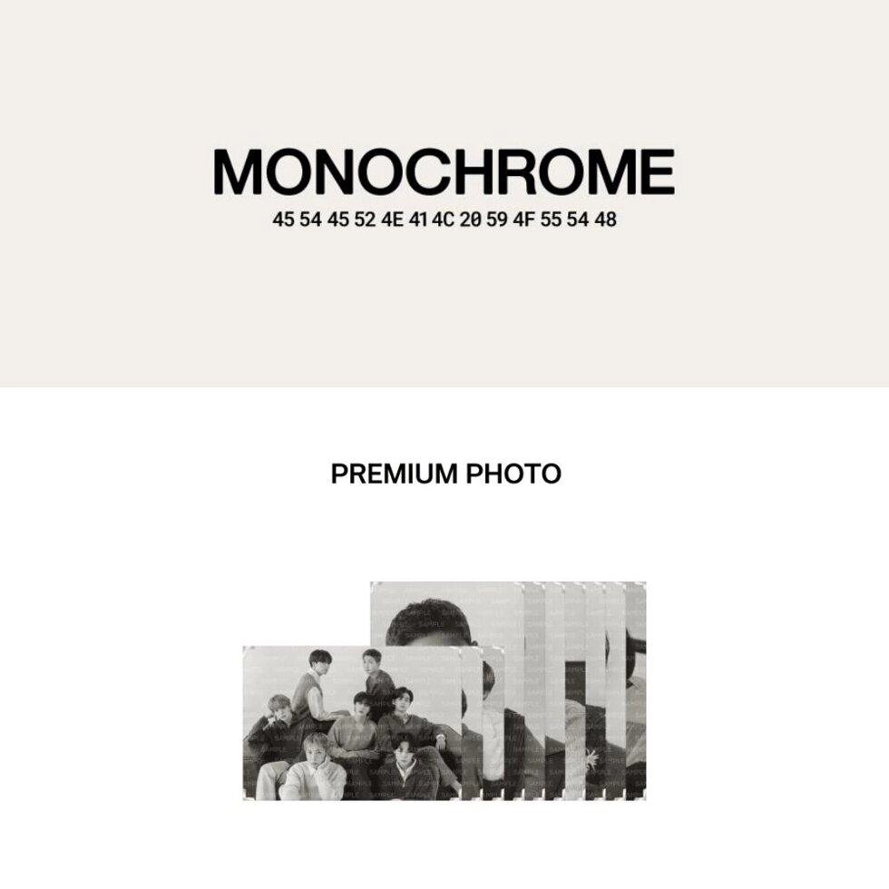 Попереднє замовлення BTS MONOCHROME Premium Photo під замовлення з кореї 30 днів доставка безкоштовна від компанії greencard - фото 1