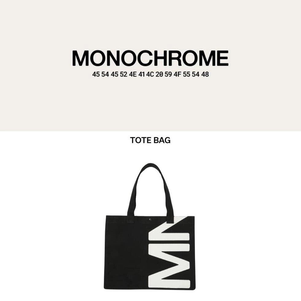 Попереднє замовлення BTS MONOCHROME Tote Bag під замовлення з кореї 30 днів доставка безкоштовна від компанії greencard - фото 1