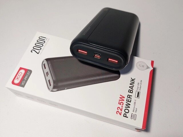 Power Bank 20000mAh+USB 22.5W (XO) PR127 Код/Артикул 30 5693 від компанії greencard - фото 1