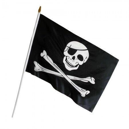Прапор піратський 47х28,5 з ручкою Код/Артикул 21 PR062409 від компанії greencard - фото 1