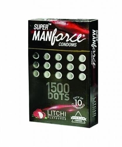 Презервативи Манфорсе точкові зі смаком Літчі 10 шт., Litchi Flavoured Condoms Manforce 10 pcs. Під замовлення з Індії від компанії greencard - фото 1