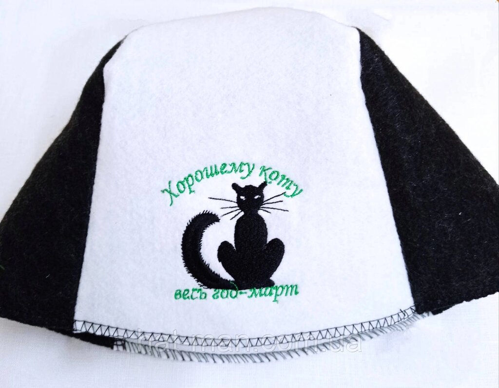 Прикольна шапка в лазню "Хорошому коту весь рік - березень" КодАртикул 2 від компанії greencard - фото 1