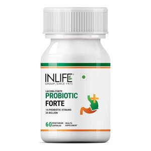 Пробіотик Форте (60 кап), Probiotic Forte, INLIFE Під замовлення з Індії 45 днів. Безкоштовна доставка.