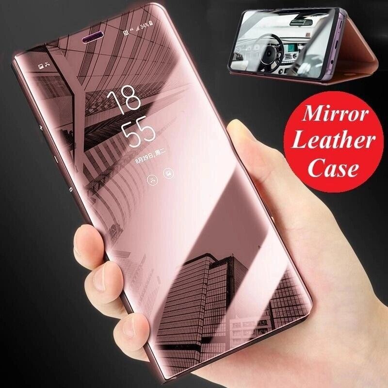 Прозорій вертикальний ддзеркало Smart Leather Case Flip Stand Protect Cover для Huawei Samsung Xiaomi IPhone Під від компанії greencard - фото 1