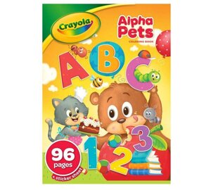 Розмальовки та наклейки Crayola Alpha Pets, розмальовка з цифрами, алфавітом Код/Артикул 75 621 Код/Артикул 75 621