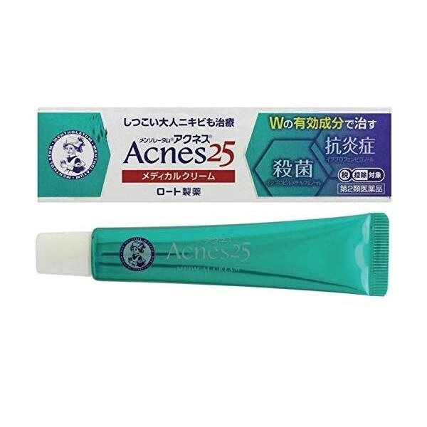 ROHTO Acnes 25 Medical Cream c лікувальний крем проти прищів, 16 гр під замовлення з Японії за 30 днів, доставка від компанії greencard - фото 1