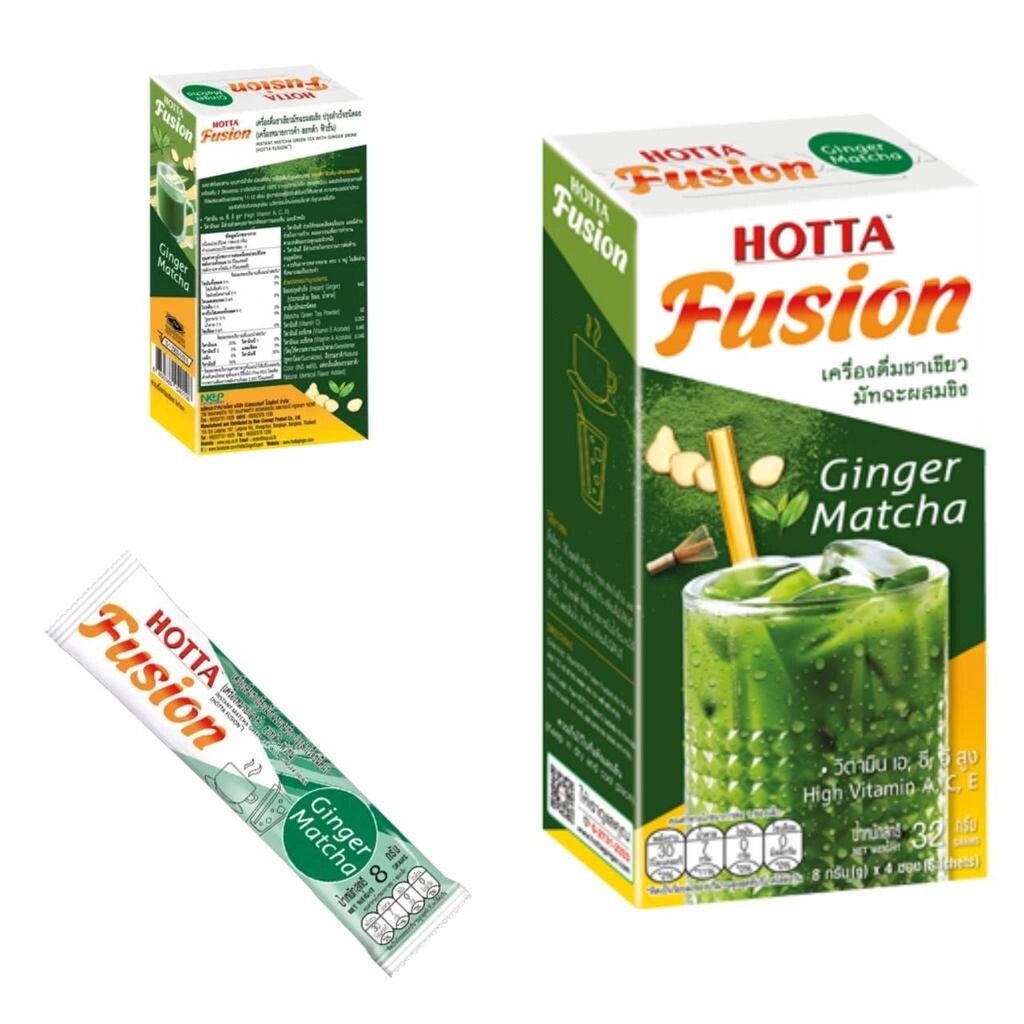 Розчинний зелений чай Матчу з імбиром, оригінальний порошковий напій, 100% натуральні трави, Hotta Fusion, 8 Під від компанії greencard - фото 1