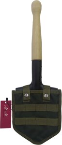 Саперна лопата МСЛ50 чорна в чохлі з MOLLE М&М Вид 2 Olive green хакі артикул 213358 Код/Артикул 45 213358