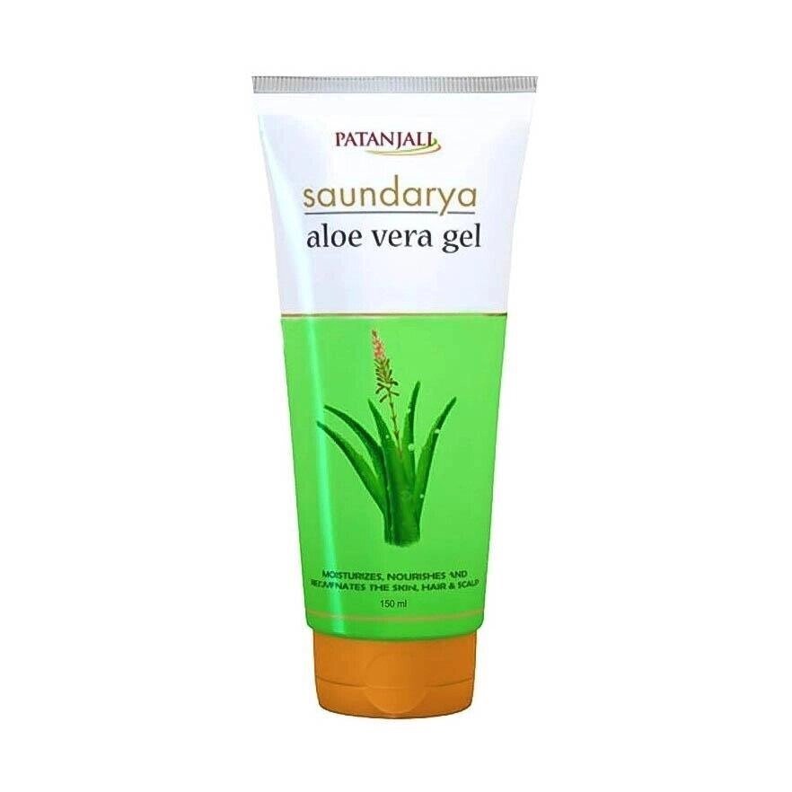 Саундарья: гель для обличчя та волосся з Алое віра (150 мл), Aloe Vera Gel Saundarya,  Patanjali Під замовлення з Індії  від компанії greencard - фото 1