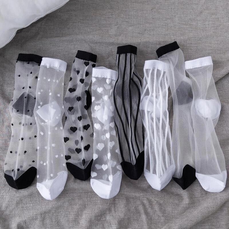Сексуальні мереживні сітчасті жіночі шкарпетки в стилі Харадзюку, еластичні шкарпетки в стилі хіп-хоп для скейтборду, від компанії greencard - фото 1