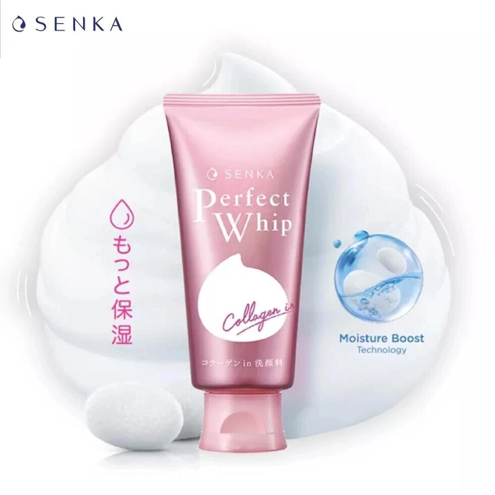 Senka Perfect Whip Collagen для очищення обличчя 120 г - Shiseido Japan Під замовлення з Таїланду за 30 днів, доставка від компанії greencard - фото 1
