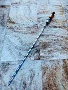Шампур із деревьяною ручкою 650Х12Х3 мм двоколяровий Код/Артикул 102 650\12\3\т